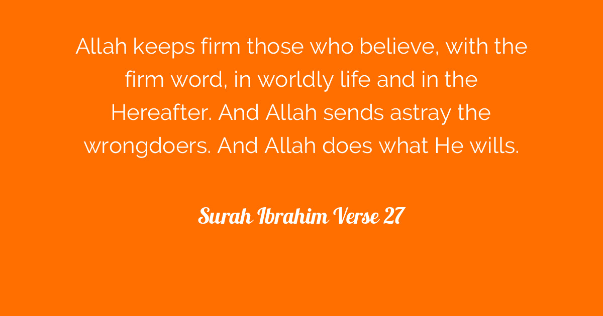 Surah Ibrahim Verse 27