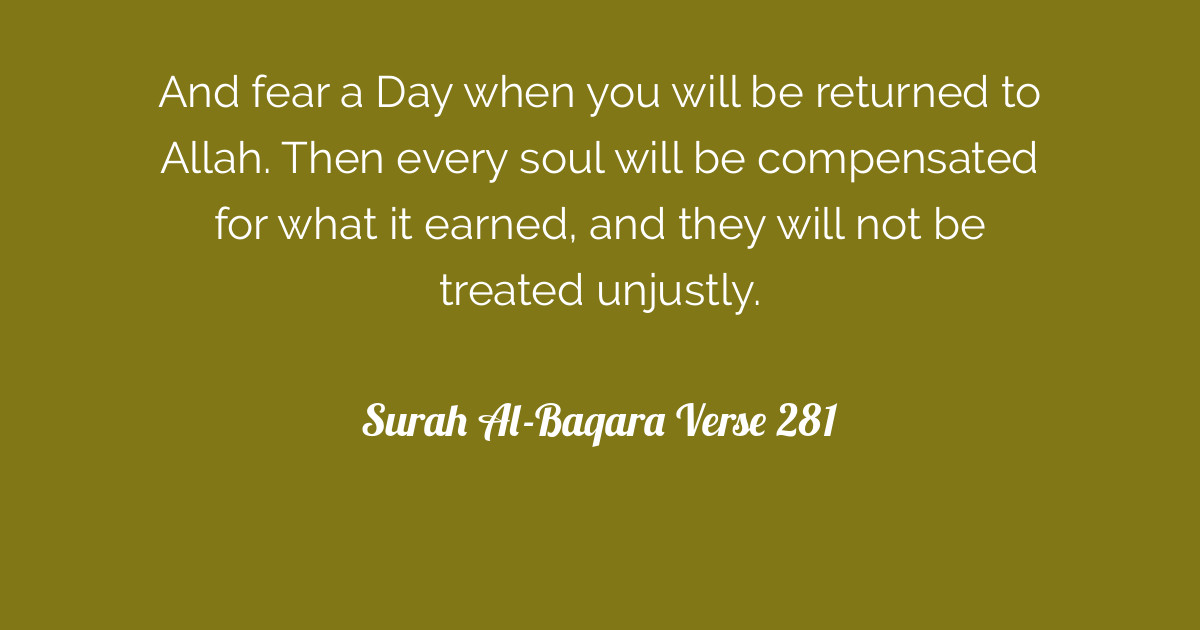 Surah Al Baqara Verse 281 9598