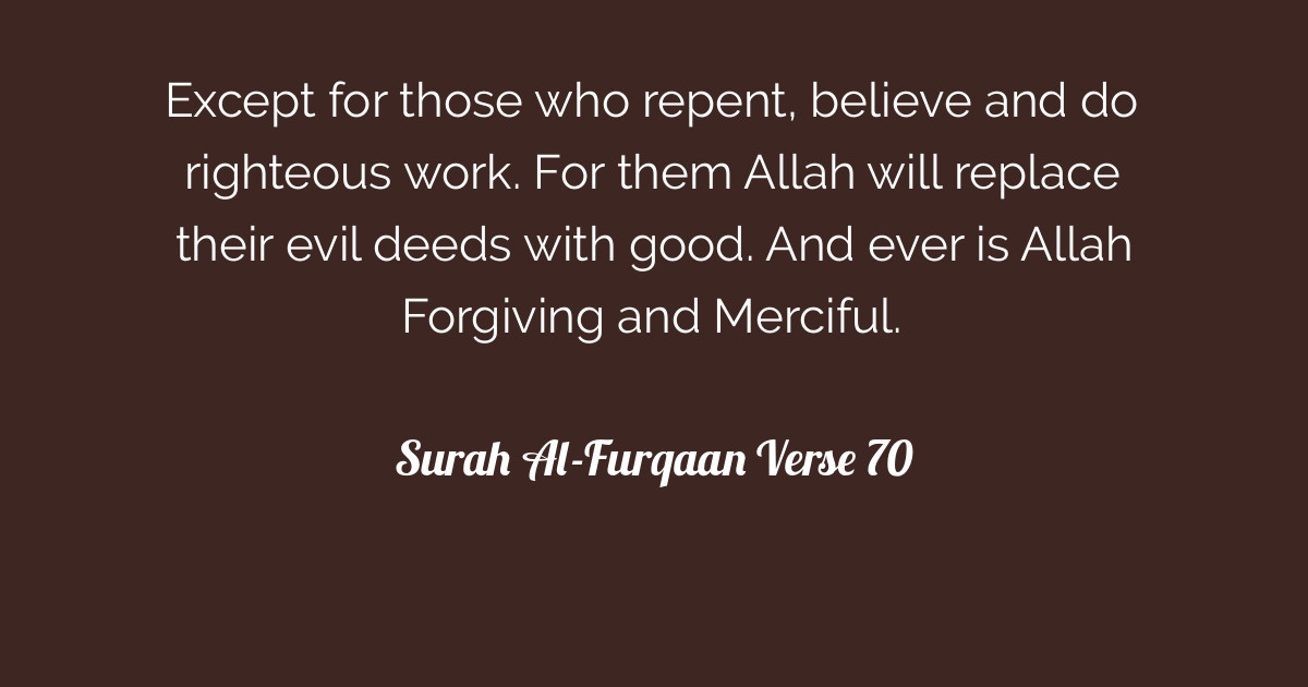 Surah Al-Furqaan Verse 70 | Tafsirq.com