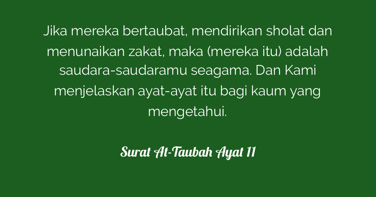 Surat At Taubah Ayat 11 Tafsirq Com