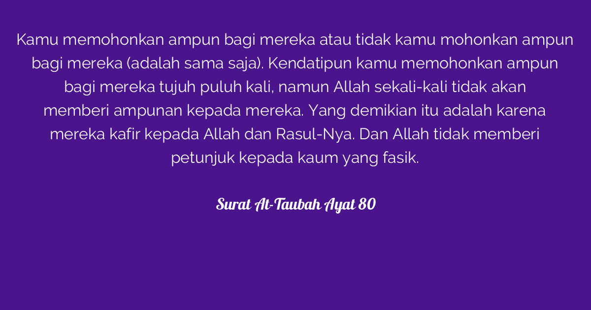 Surat At Taubah Ayat 80