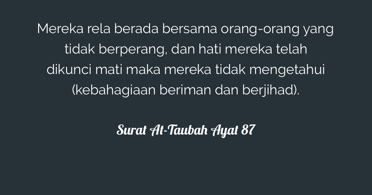 Surat At-Taubah Ayat 87  Tafsirq.com