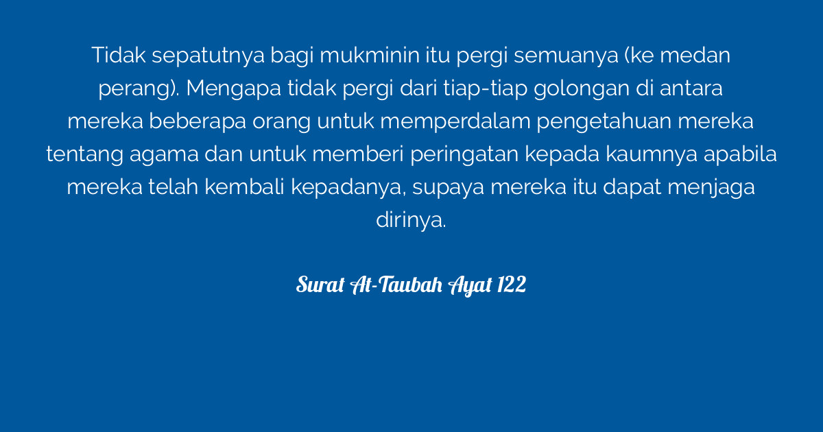 Surat AtTaubah Ayat 122