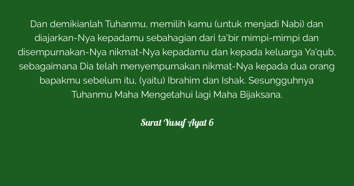 Surat Yusuf Ayat 6  Tafsirq.com