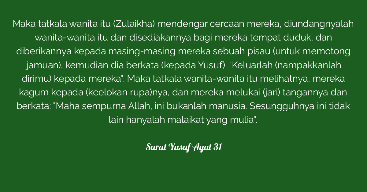 Surat Yusuf Ayat 31 Tafsirqcom