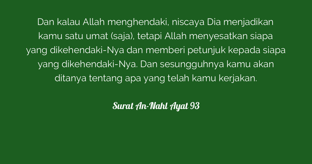 Surat An-Nahl Ayat 93  Tafsirq.com