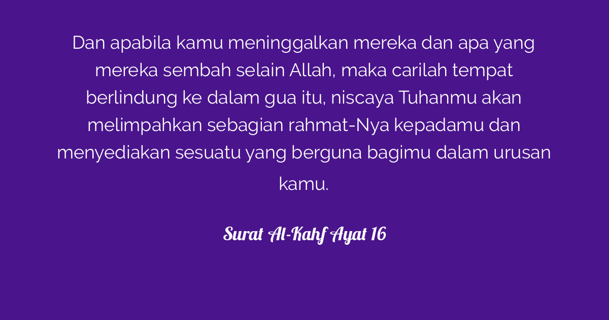 Surat Al Kahf Ayat 16 Tafsirqcom