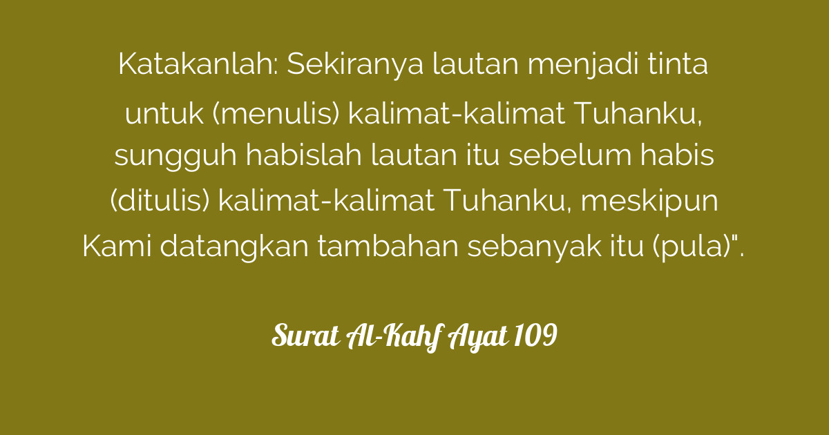 Surat Al Kahf Ayat 109 Tafsirqcom