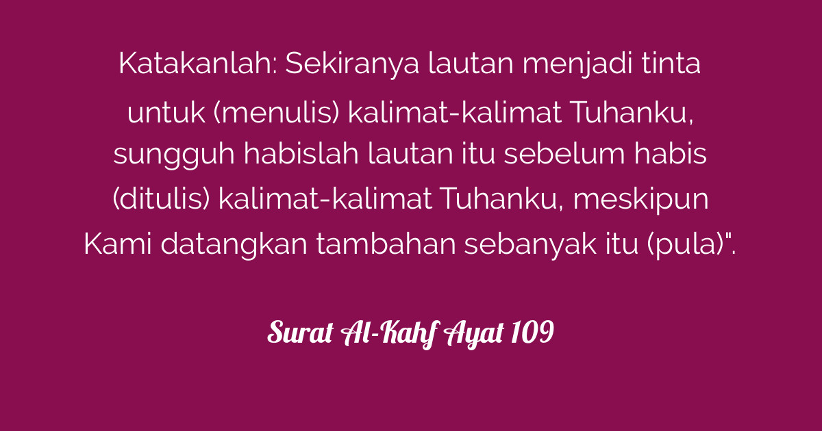 Surat Al Kahf Ayat 109 Tafsirqcom