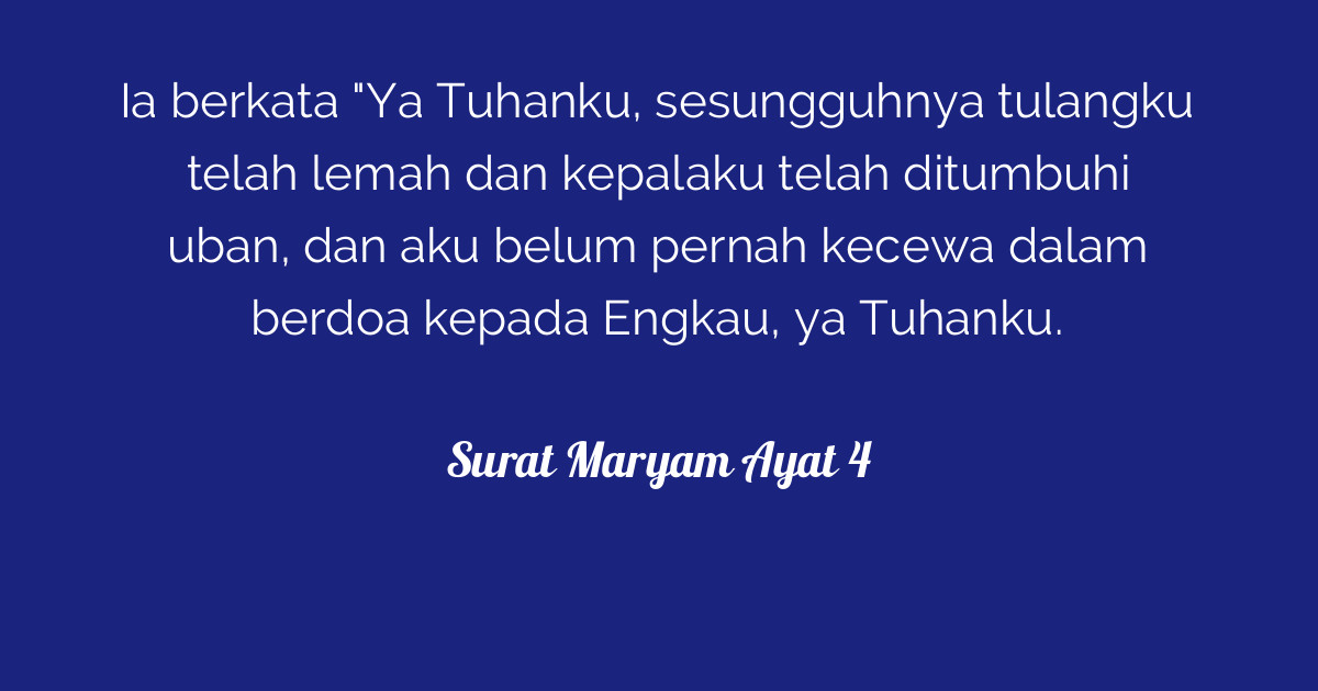 Surat Maryam Ayat 4 Tafsirqcom