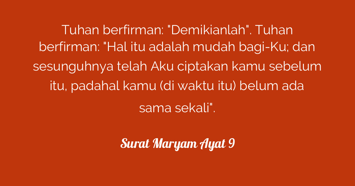 Surat Maryam Ayat 9 Tafsirqcom