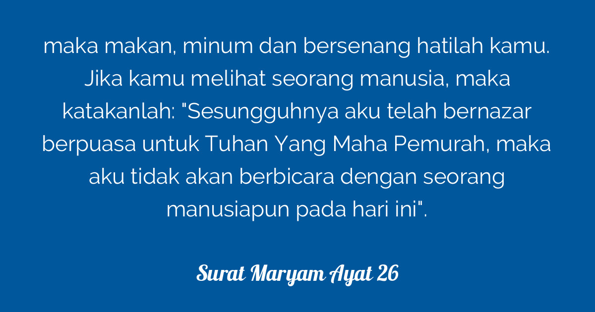 Surat Maryam Ayat 26 Tafsirq 