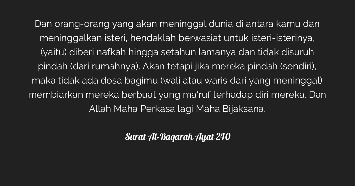 Surat Al-Baqarah Ayat 240  Tafsirq.com