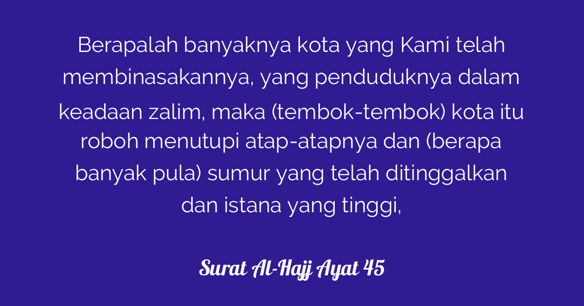 Surat Al-Hajj Ayat 45  Tafsirq.com
