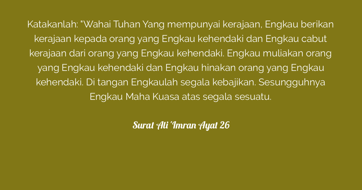 Surat Ali Imran Ayat 26