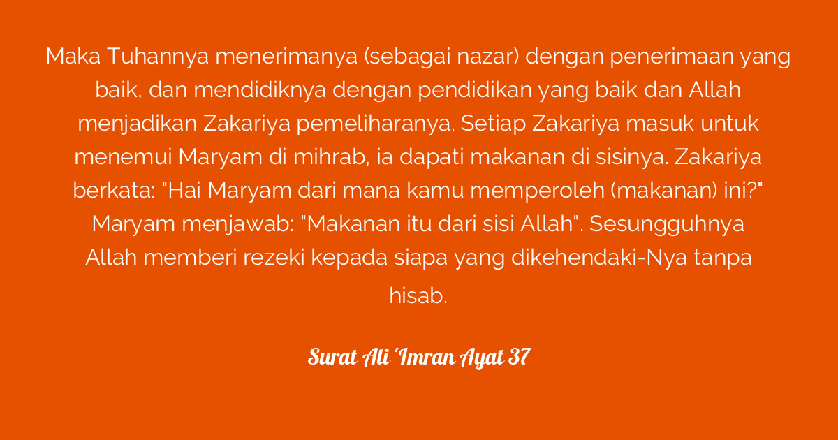 Surat Ali Imran Ayat 37 Tafsirqcom