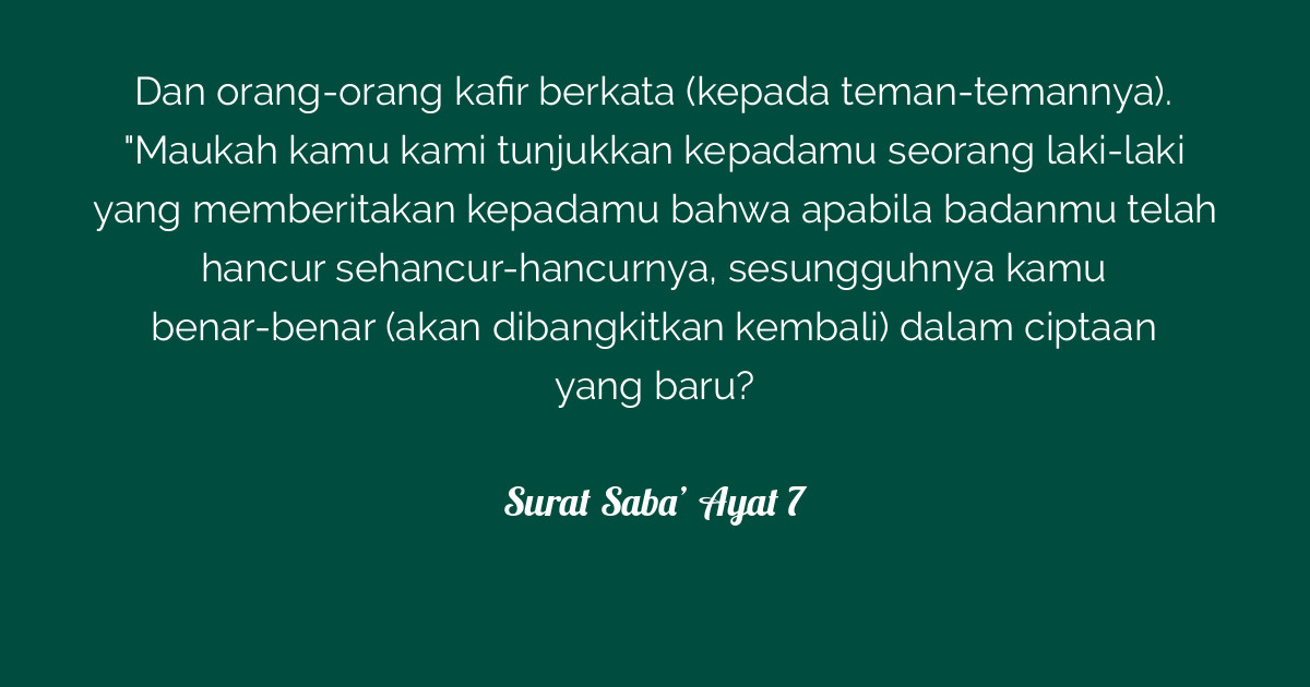 cerita sedih penuh hikmah Surat Saba Ayat 7 Tafsirq com