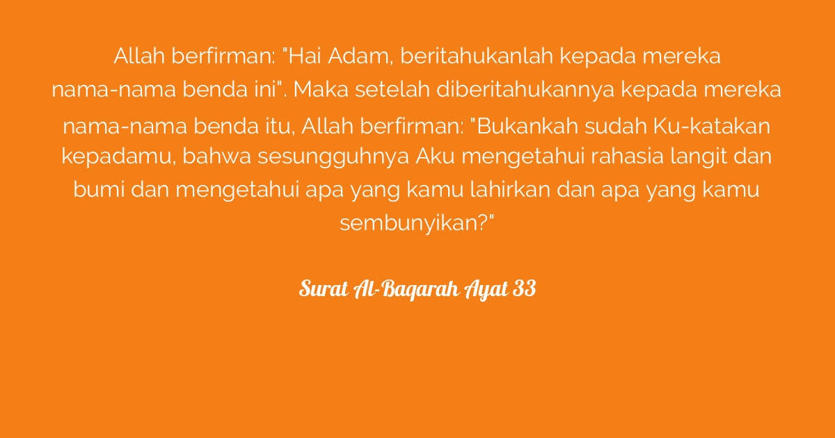 Surat Al Baqarah Ayat 33 Tafsirq Com