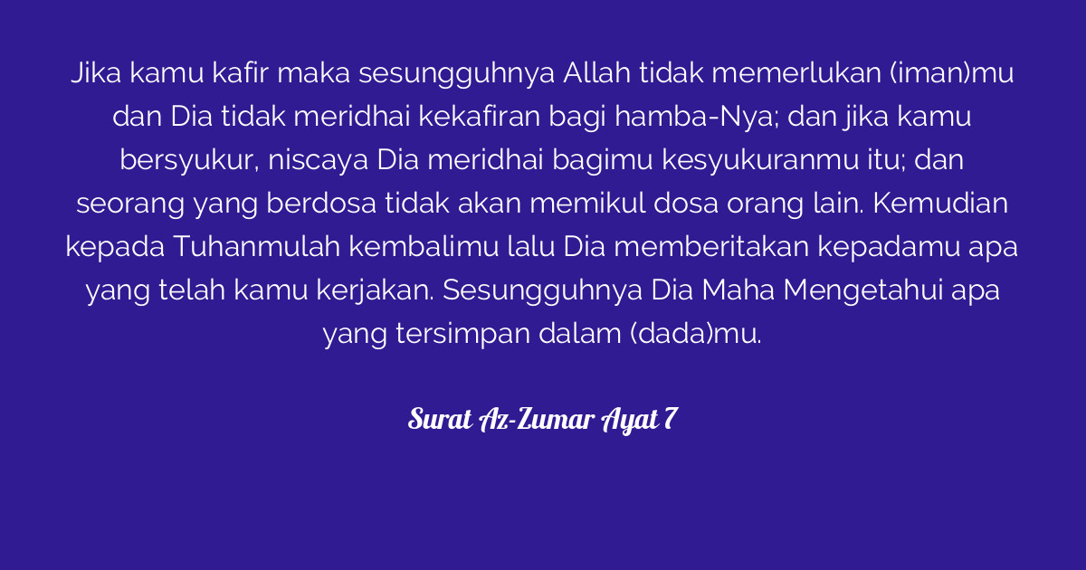 Surat Az Zumar Ayat 7 Tafsirqcom