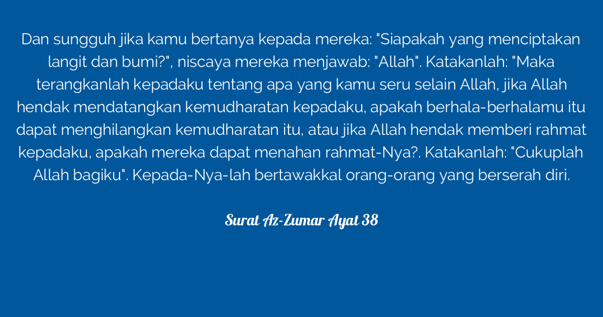 Surat Az Zumar Ayat 38 Tafsirqcom