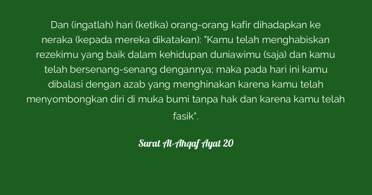 Surat Al Ahqaf Ayat 20 Tafsirqcom