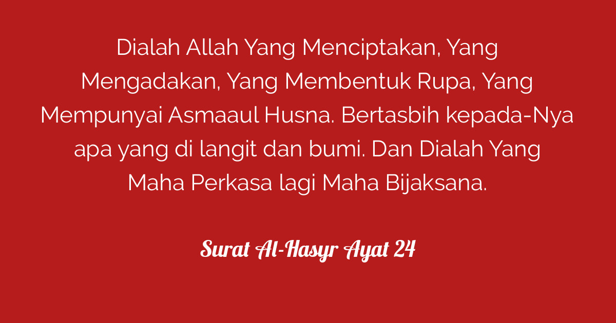 Surat Al Hasyr Ayat 24