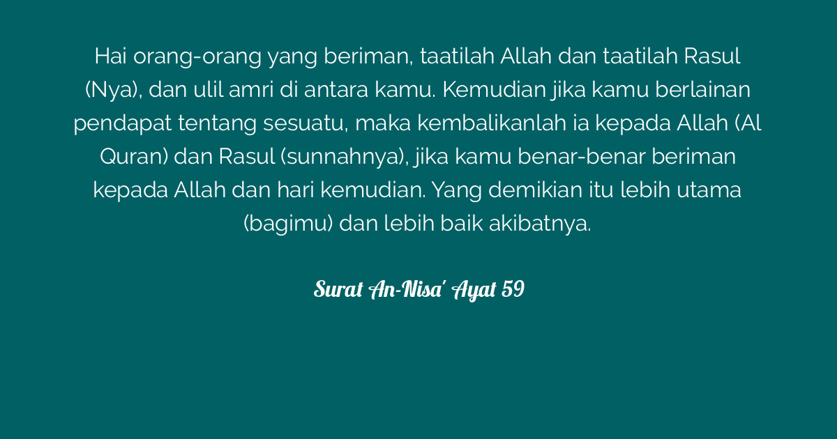 Asbabun Nuzul Surat An Nissa Ayat 59