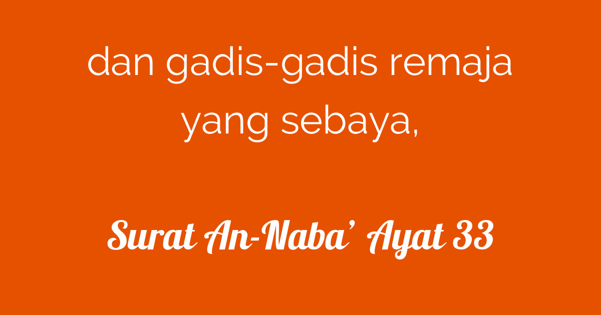 Surat An Naba Ayat 33 Tafsirq Com