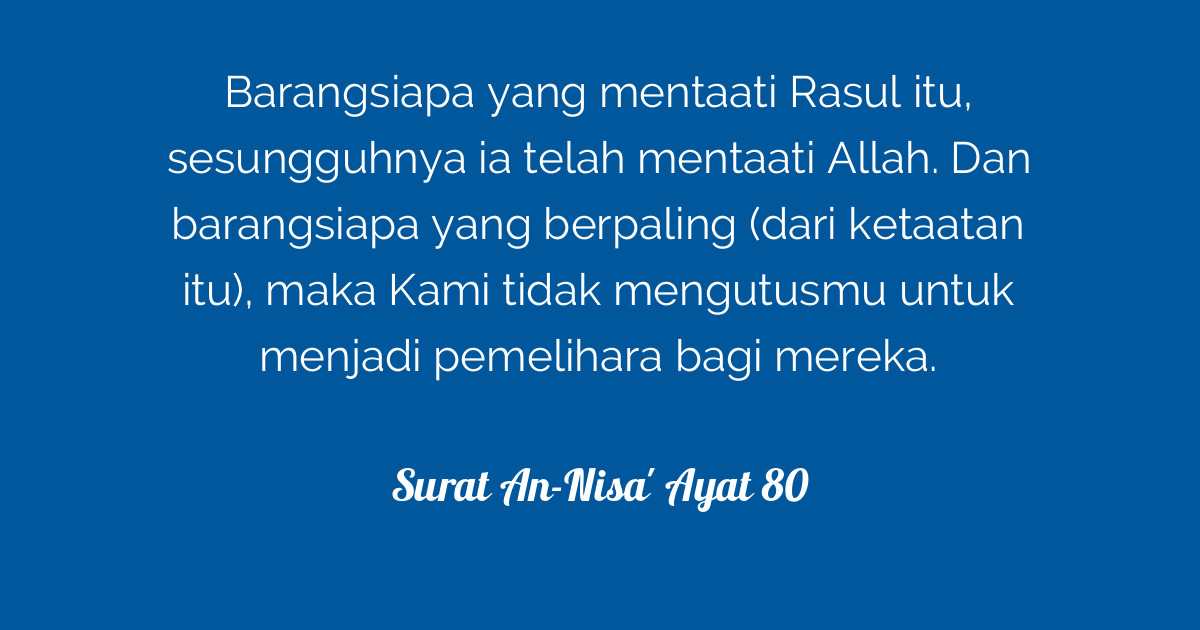 Surat An Nisa Ayat 80 Tafsirq Com