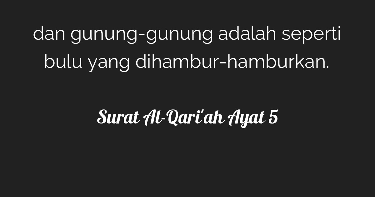 Surat Al Qariah Ayat 5 Tafsirqcom