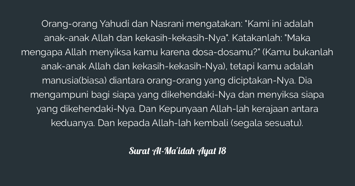 Surat Al Ma Idah Ayat 18 Tafsirq Com