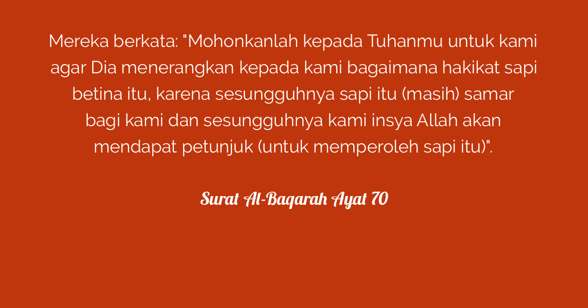 Surat Al-Baqarah Ayat 70  Tafsirq.com