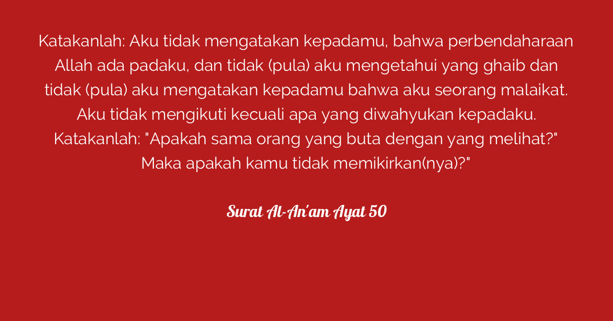 Surat Al An Am Ayat 50 Tafsirq Com