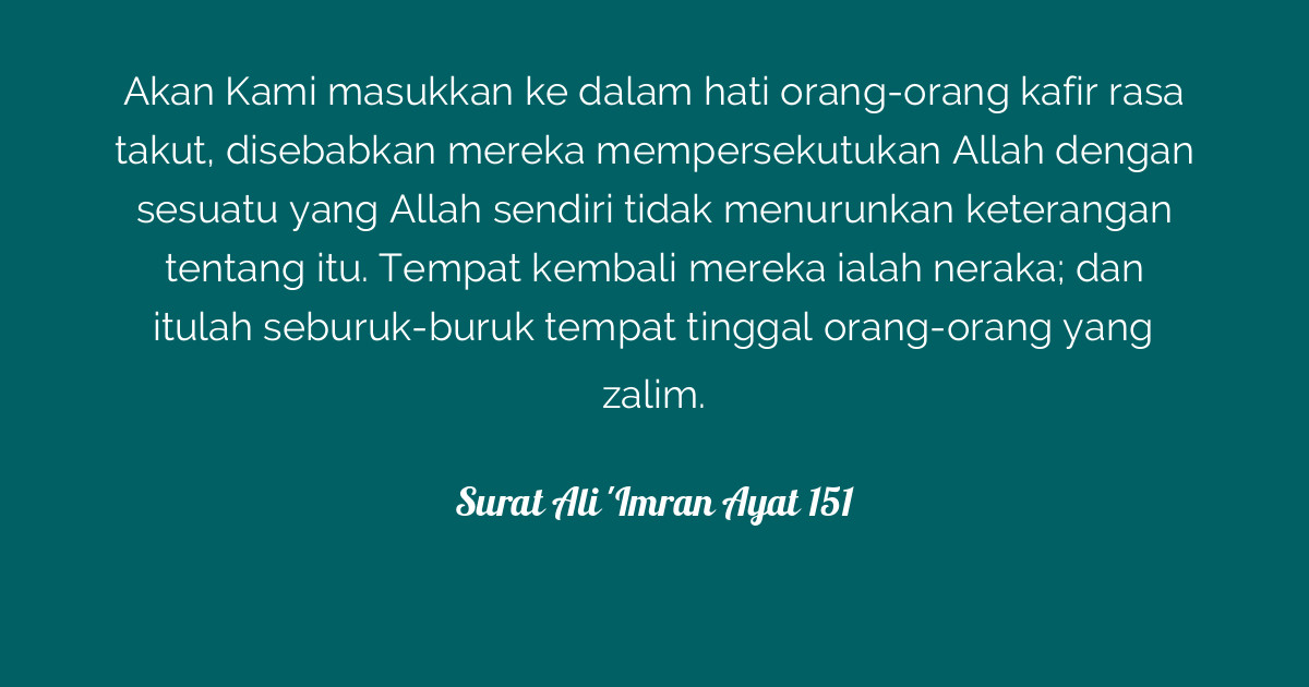 Surat Ali 'Imran Ayat 151 | Tafsirq.com