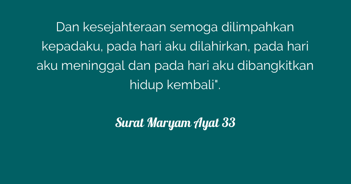 Surat Maryam Ayat 33 Tafsirqcom