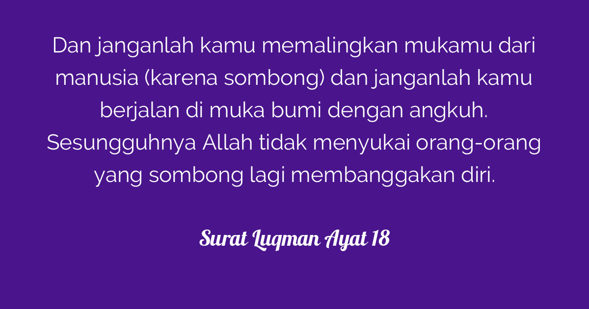 Surat Luqman Ayat 18 Tafsirq Com