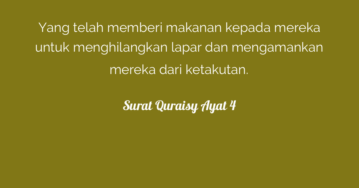 Surat Quraisy Ayat 4 Tafsirqcom